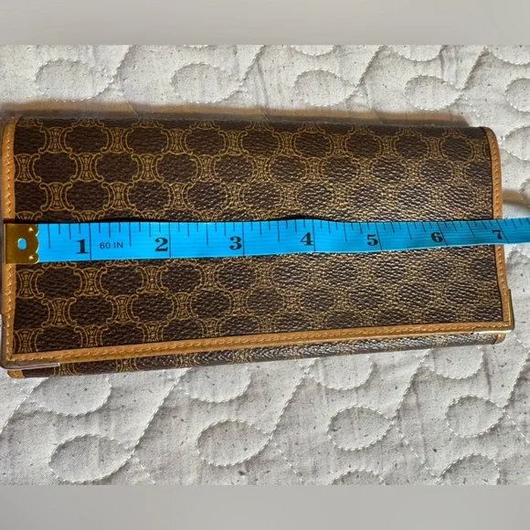 Celine Large Macadam Brown/Tan Envelope Leather Continental Wallet - Picture 14 of 16
